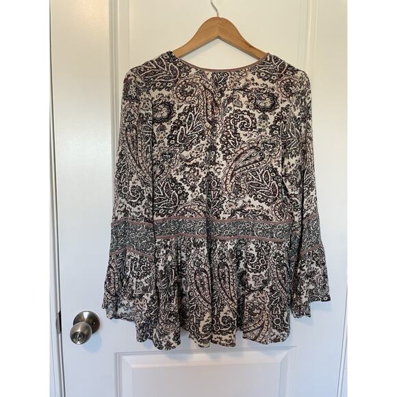 American Eagle Women's Top Lg Flowy Beachy Romantic Boho Festival Peasant Hippie - Picture 3 of 14